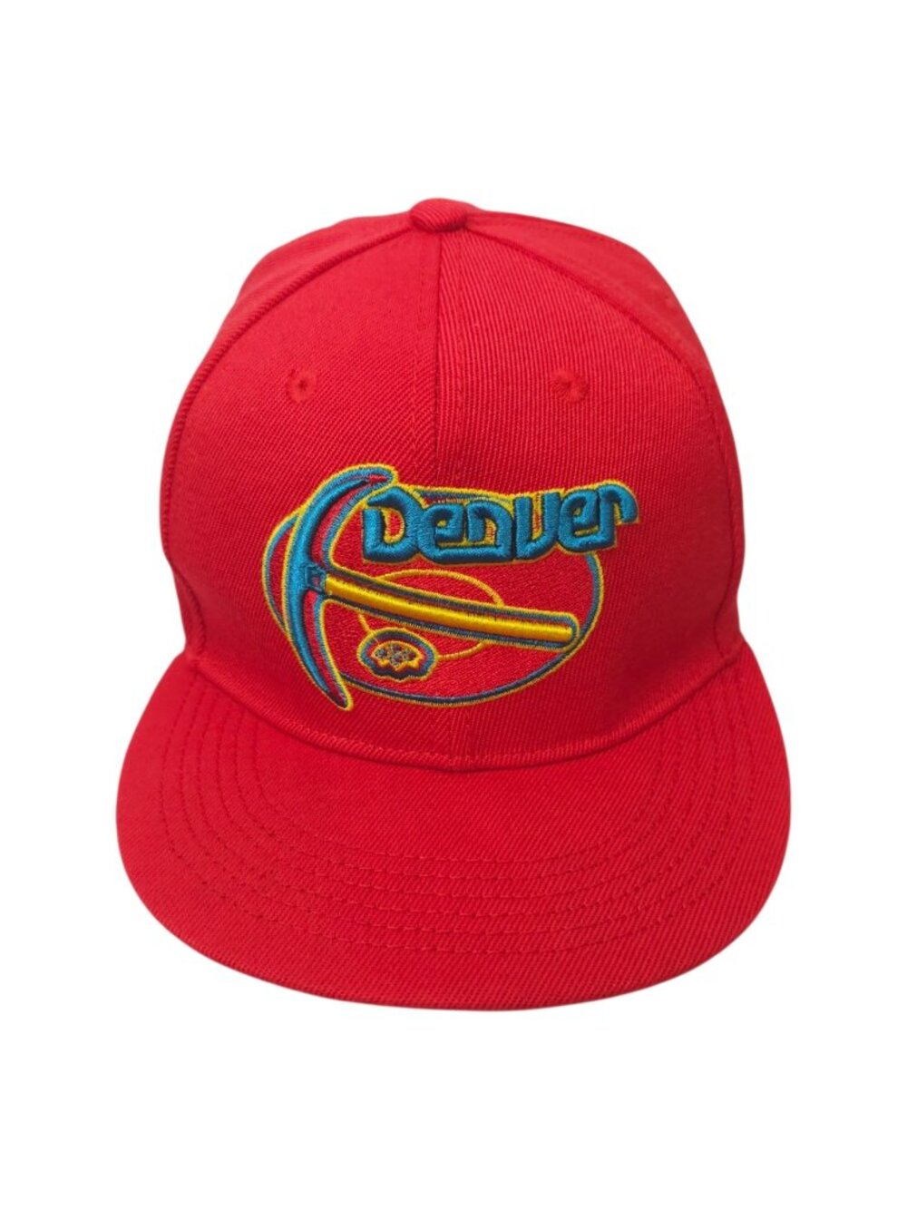 Denver Nuggets 35th Anniversary Hat Pickaxe Logo Red Flat Brim Cap Vintage 2001